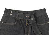 [MADE/Non-Fade] Front two-button stitch wide raw denim pants
