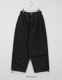 [unisex] Tenconi banding string parachute balloon raw denim pants