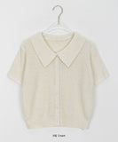 Litai Collar Crop Short Sleeve Cardigan