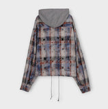 Vince damage checked hoodie jacket