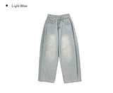 [A/M] Ruched Side Pintuck Washing Wide Denim Pants