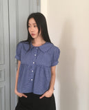 Harper Collar Puff Short Sleeve Blouse