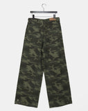 Nuring Camo Snap Button Two-Way Wide Long Pants