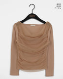 Soutine chiffon shirring drape t-shirt