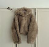 High Quality Egg Big Hood Crop Hip Mood Fur Jacket