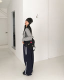 Pict Track Color Matching Cargo Pocket Pile Sweatpants