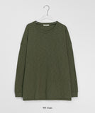 Moibe Plain Slit Shibori Long Sleeve Tee