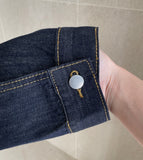 [Non-Fade] Olivew Collar Denim Short Jacket