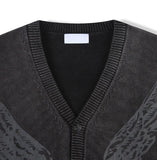 Riggle Washed V-Neck Knit Cardigan