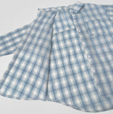 Color Matching Check Pastel Tone Loose Fit Long Sleeve Shirt