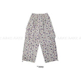FLORAL FLEECE CARGO PANTS