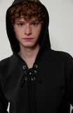 eyelet waffle hoodie