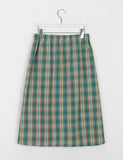 [BAONHAUS] Jelbi Check Banding Long Skirt