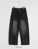 [unisex] Viewo Curved Denim Cargo Wide Pants