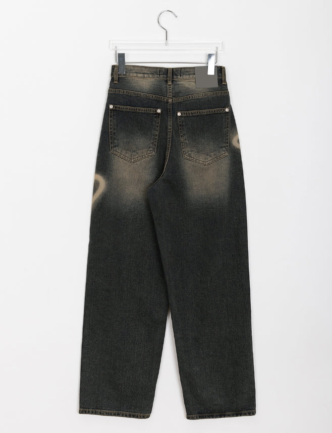 【BAON】Penbo Heart Washing Wide Denim Pants BAON】Penbo Heart Washing Wide Denim Pants (BAON/デニム