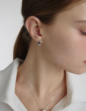 Ice Block Silver One-Touch Earrings M