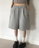 [UNISEX] Scent You Studded Pintuck Banding Bermuda Training Pants