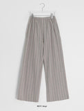 [BAONHAUS] Motren Stripe Linen Banding Pants