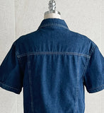 Fresh Denim Collar Short Jacket