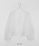 Lenka Tencel See-through Ribbon Cardigan