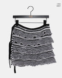 Buna Frill Ribbon Layered Wrap Skirt