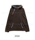 Hamong Diagonal Zipper High-Neck Fleece Hood