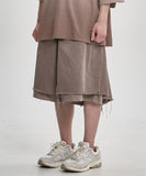 Washed Layered Skirt Shorts