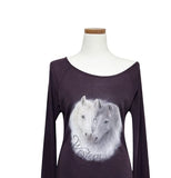 Pony Printing One Shoulder Long Sleeve