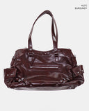 Tommy Stud Zipper Leather Shoulder Bag