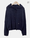 Mamel Punching Hooded Knit Cardigan