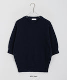 Moei round wool short sleeve knit