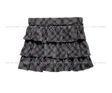 Rani Check Tiered Skirt