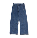 Curved Wide Denim Pants