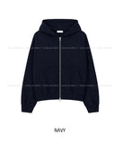 Solid Basic Two-Way Hood Zip-Up