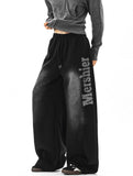 Mershier Side Printing Pigment Washing Wide Training Pants