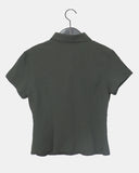 Deep embossing wrinkle collar short sleeve shirt