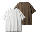 Slub Half U-Neck Short Sleeve T-Shirt