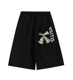 Linen graphic bermuda pants