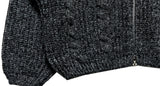 Anka cable two-way knit zip-up cardigan