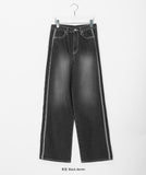 Wickon Side Line Stitch Denim Pants