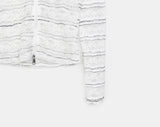 Efu slim fit two-way see-through lace hooded zip-up
