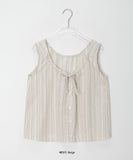 Modio Two-Way Ribbon Stripe Sleeveless Blouse