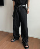 Normal black wide denim pants