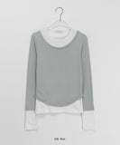 Lou color matching layered long sleeve tee