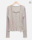 Bokan Strap Ribbed Knit Cardigan