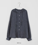 Toyu Summer Wrinkle Check Hood Overshirt