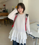 [BAONHAUS] Kineko Tiered Frill Lace Layered T-shirt