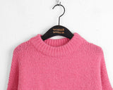 Tamtam cozy vivid round loose fit long sleeve knit