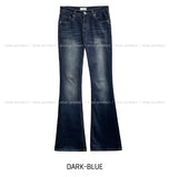 Hip-point bootcut denim pants