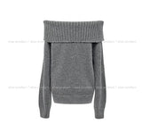 [wool43%] Days Fold Off-Shoulder Knit
